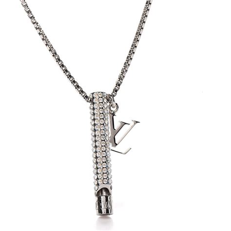 silver louis vuitton necklace|louis vuitton whistle necklace.